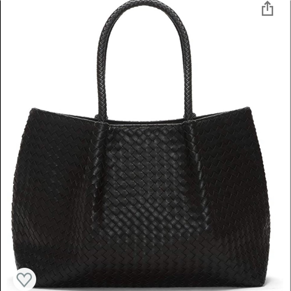 Lulu Dharma black napa vegan leather tote
